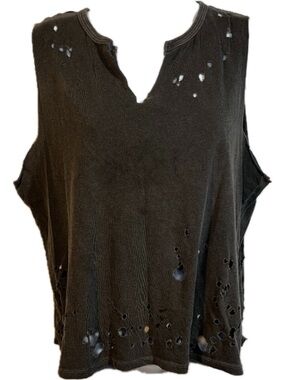 Gilded Intent V Neck Holes Tank Top Size Large